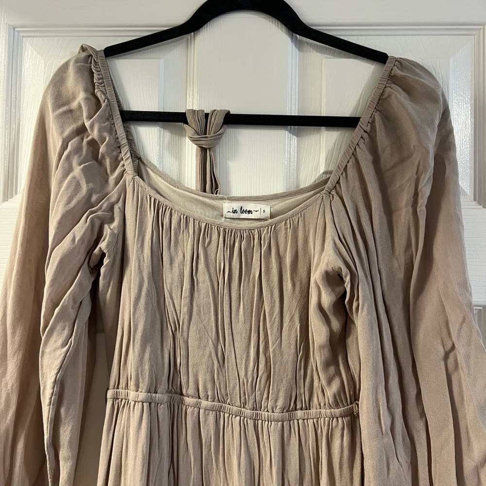 Tan Long Sleeve Dress